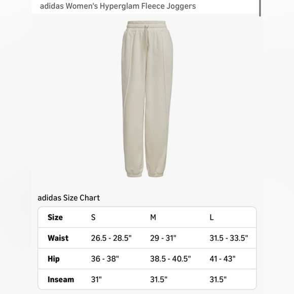 Adidas Hyperglam Fleece Jogger women’s Medium LIKE NEW - Picture 14 of 14